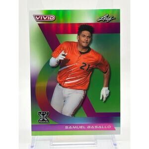 2024 Leaf Vivid Baseball Samuel Basallo Rookie Prismatic Green Refractor 4/4 SP